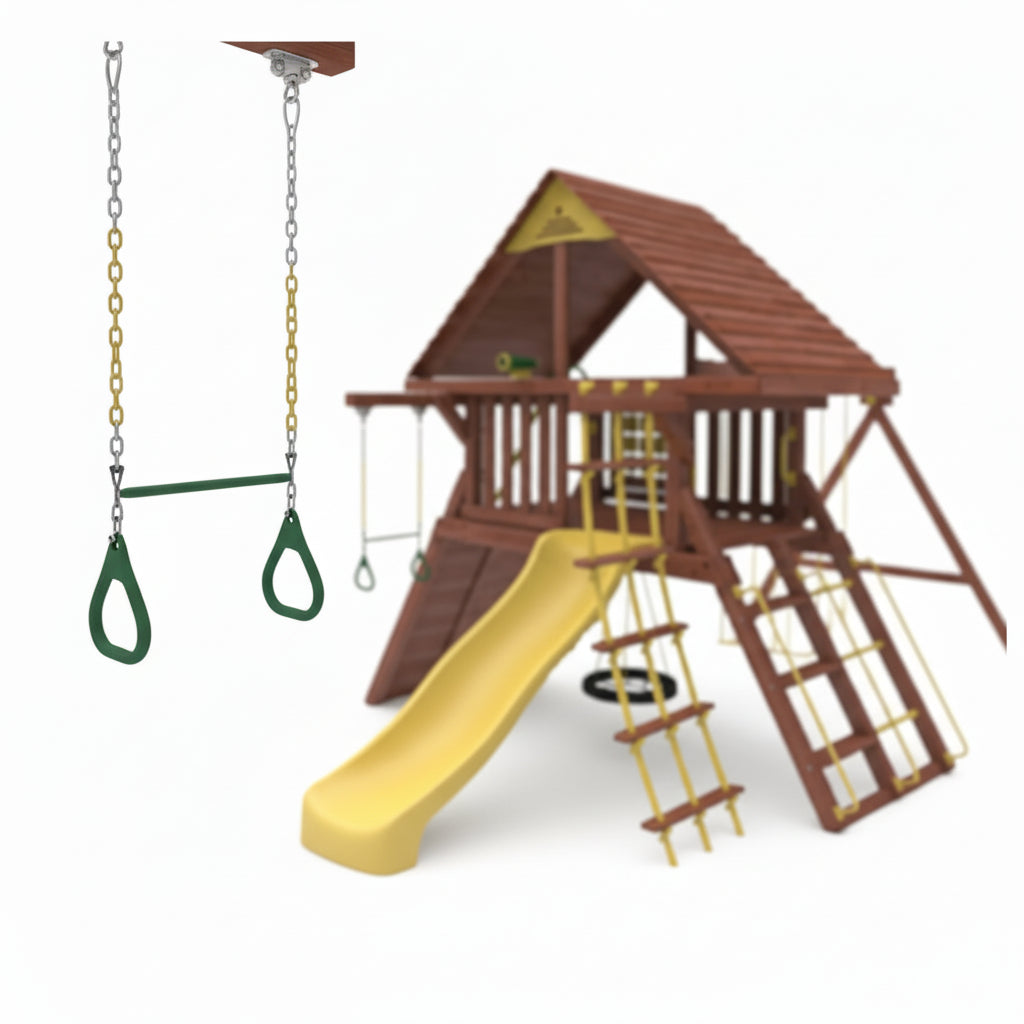 Playset with swing and slide 
