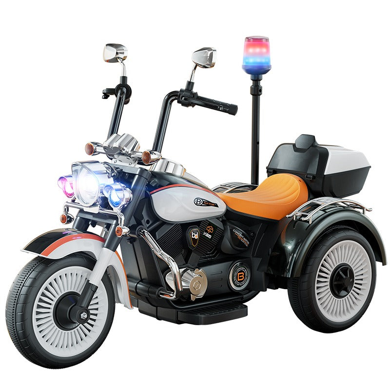 White Electric Ride On Police Tricycle with light