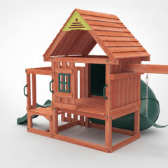 Kiddoro Little Heroes Swing Set with a Wooden roof 