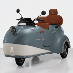 Electric Scooter with Premium Brown Quilted Leather Seats