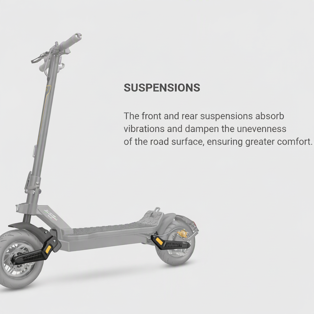 A Lamborghini ALEXT Urban Pro Electric Scooter with suspension features