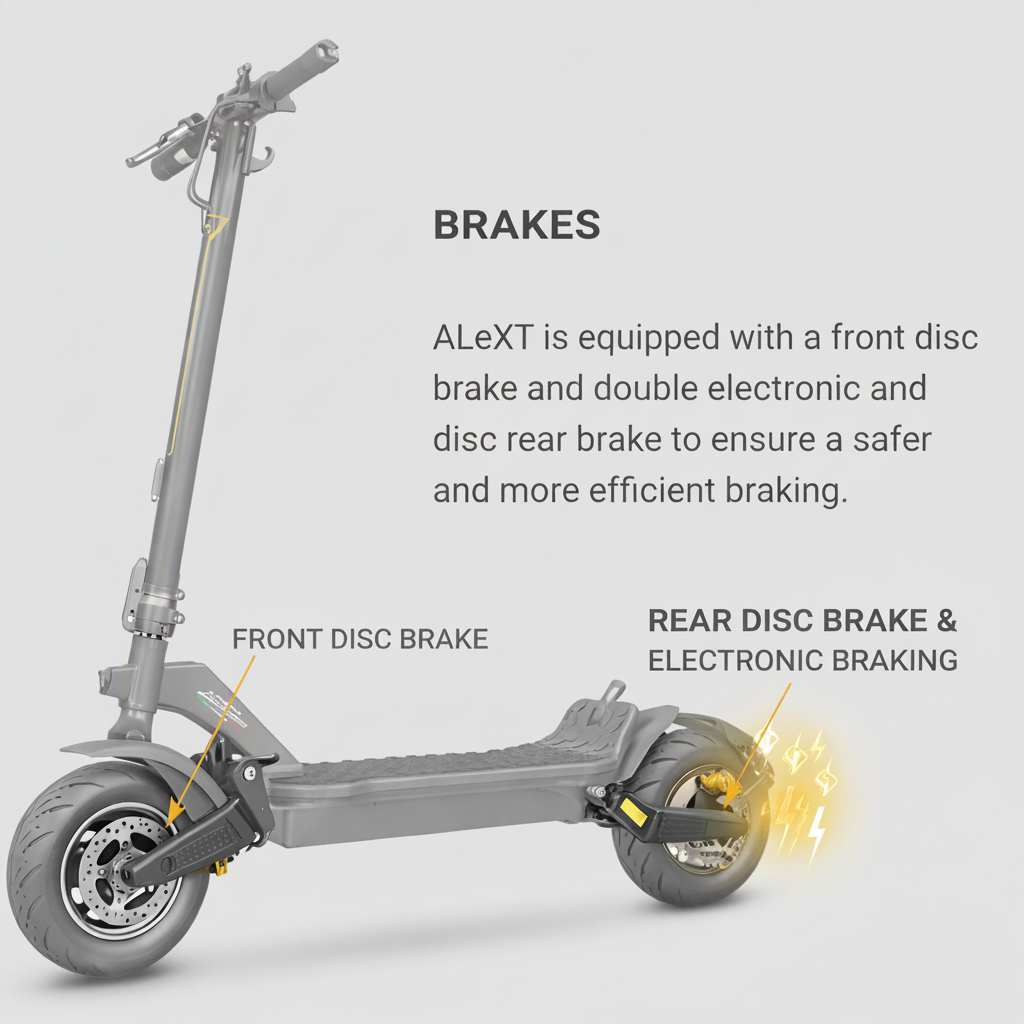 A Lamborghini ALEXT Urban Pro Electric Scooter braking system
