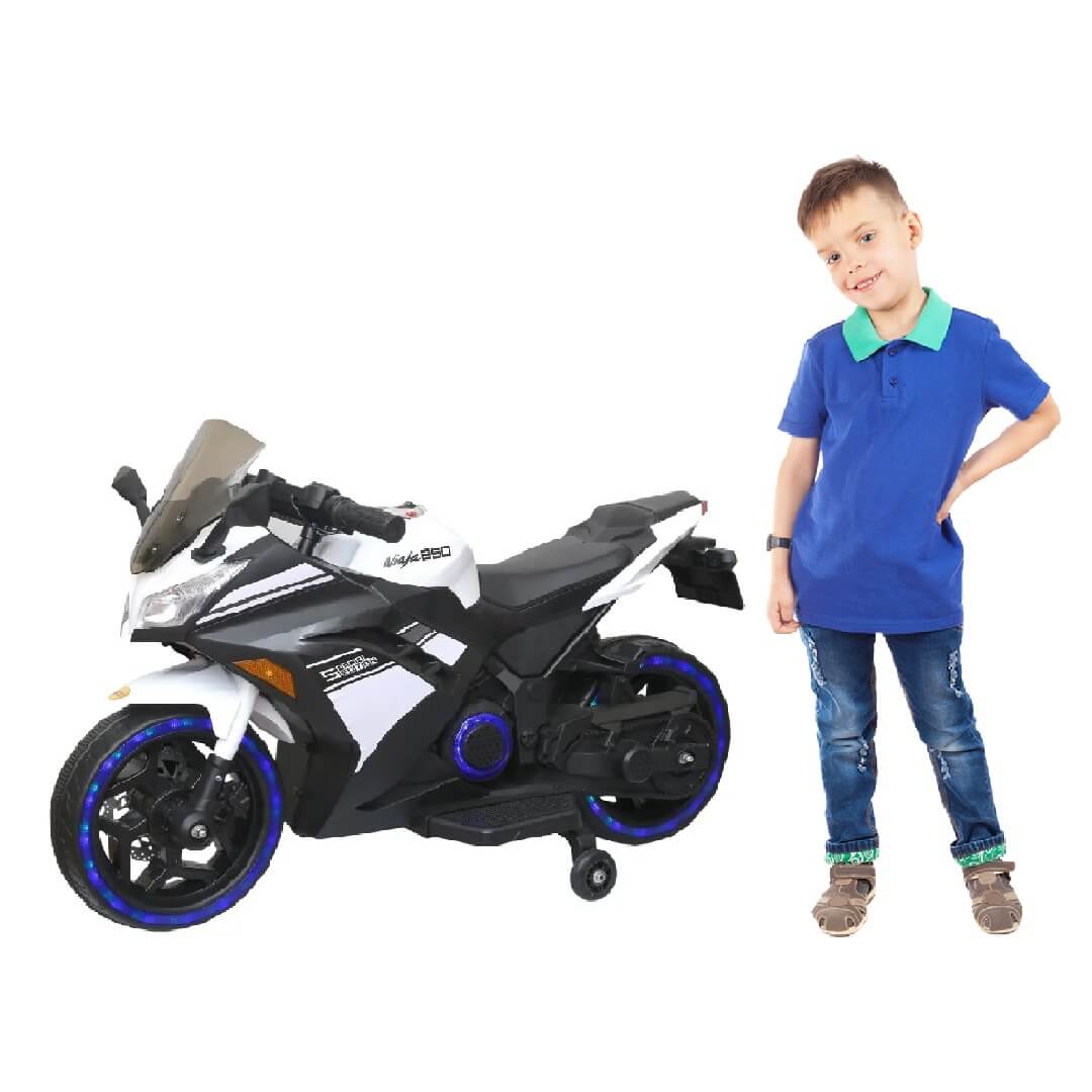 Raf Ride on Rocket serius  12 v Electric Motorbike for Kids --  white