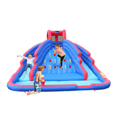 Megastar Inflatable Niagra Waterfall Park With Climbing Wall and Dual Slides- 3.89 X 3.39 X 2.4 M