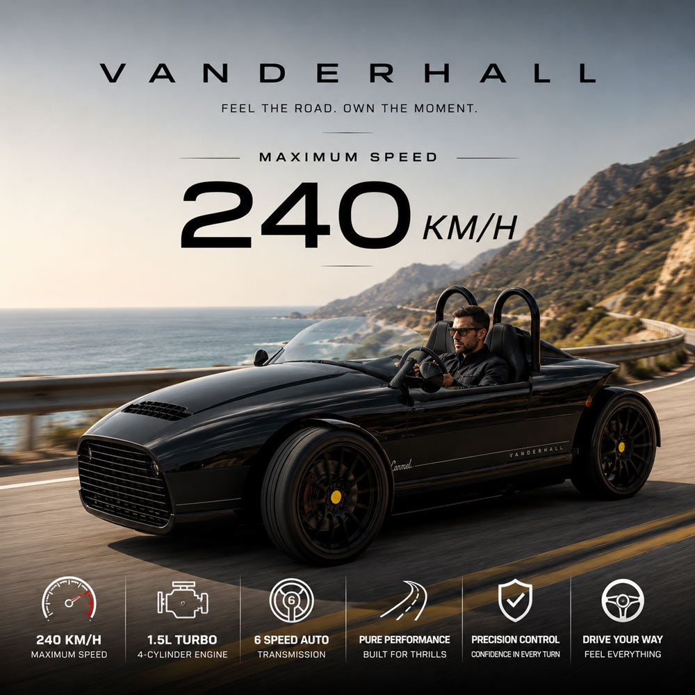 VANDERHALL Carmel Blackjack at Rafplay – Premium Luxury 3-Wheel Roadster in Dubai UAE