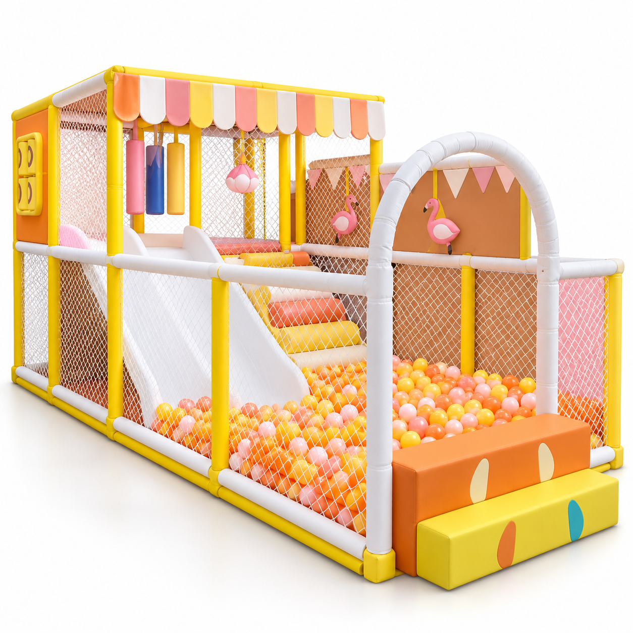 MegaStar AquaQuest Kids soft play Indoor Playground in yellow colour for kids with ball pit