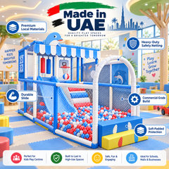 MegaStar AquaQuest Kids Indoor sensory customised ball pit soft play Playground set in blue colour made In UAE