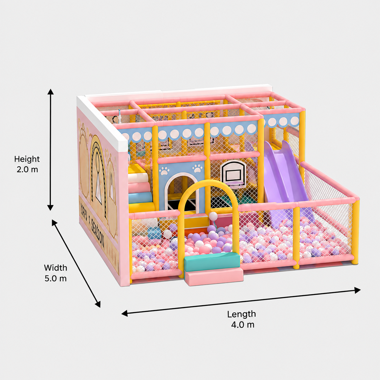 Megastar PlayVista Kids Indoor Soft Playset with Ball Pit & Slide – 4.0m × 5.0m 