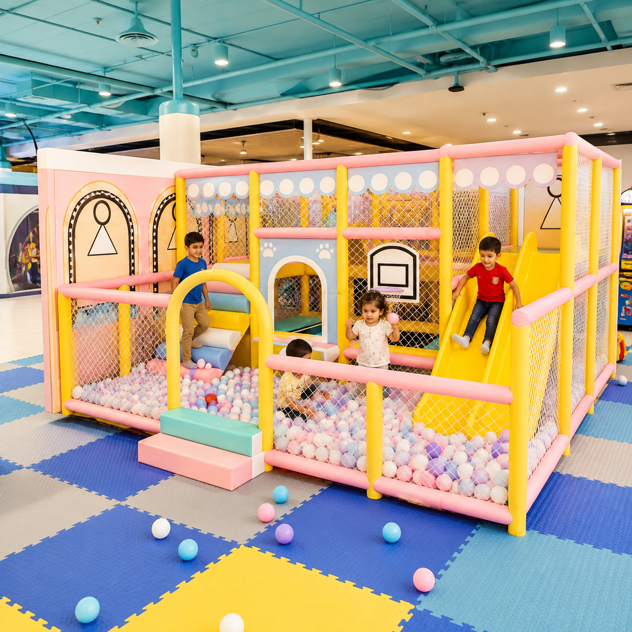 Megastar PlayVista Kids Indoor Soft Playset with Ball Pit & Slide – 4.0m × 5.0m × 2.0m| RAFPLAY UAE