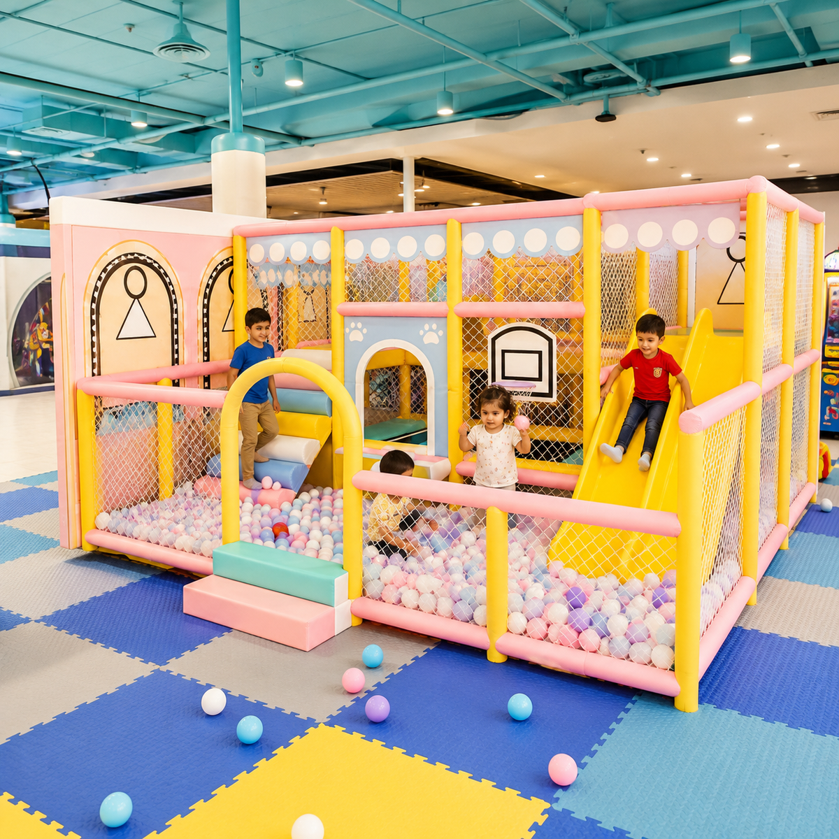Megastar PlayVista Kids Indoor Soft Playset with Ball Pit & Slide – 4.0m × 5.0m × 2.0m| RAFPLAY UAE