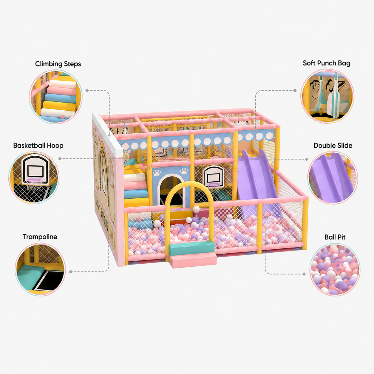 Megastar PlayVista Kids Indoor Soft Playset with Ball Pit Slide 4.0mx_5.0m x 2.0m RAFPLAY UAE
