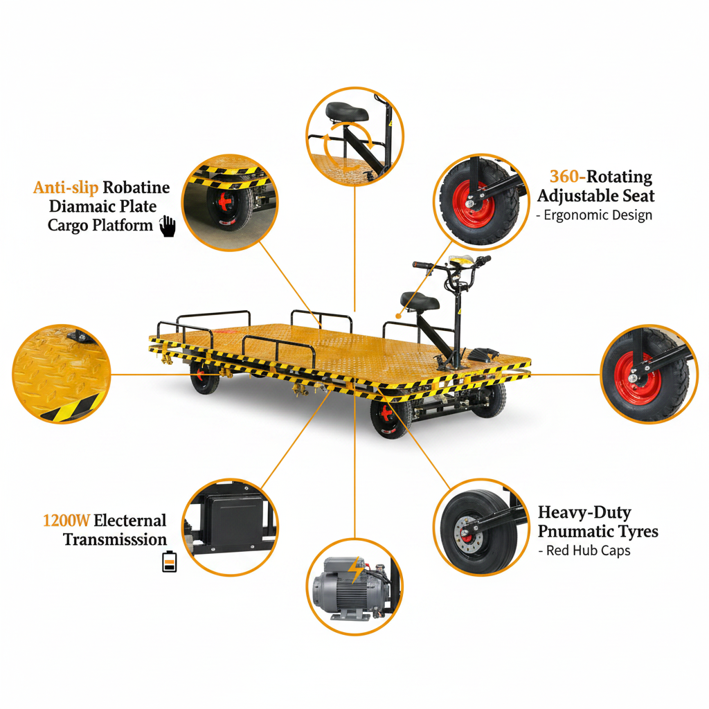 A yellow and black Megwheels TitanHaul Electric utility Cargo Truck  1.6 Metre 1200 W Motor 600 kg Load Capacity