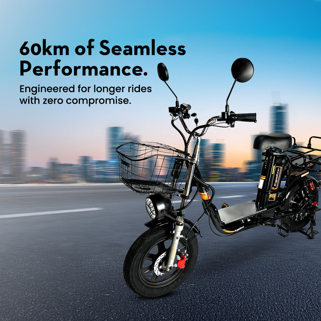 Kugoo Kirin V3 PRO Electric Delivery Scooter With Basket and removable lithium battery With 1 Year Warranty