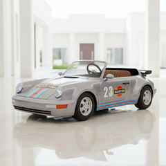 Mini Porsche Martini Edition electric drift go kart in silver