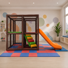Side View of Ultimate Indoor Adventure Playzone With Slide And Soft Play Area For Kids