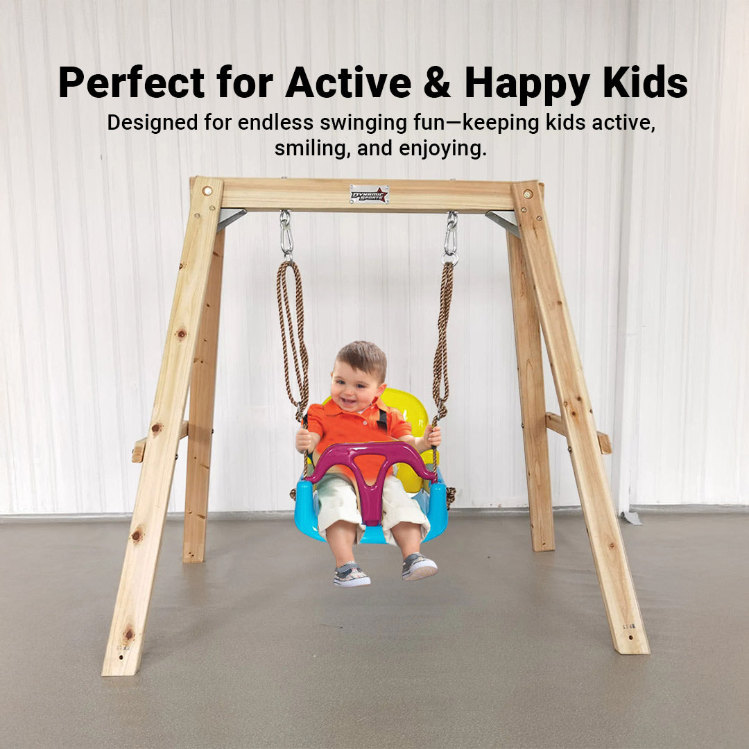 Megastar's Dynamic Sports Growing Giraffe Wooden Swing Set