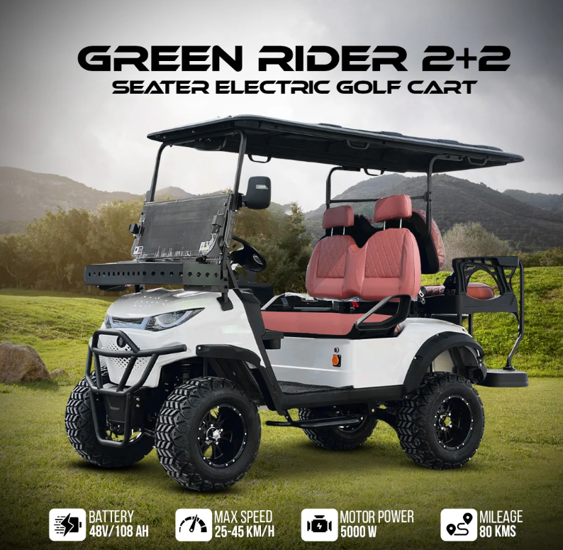 Pre-Owned Green Rider Lifted Electric Golf Cart  Features