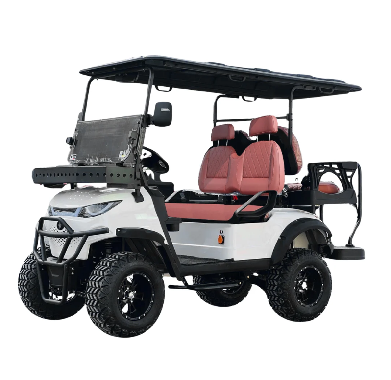 Pre-Owned Green Rider Lifted Electric Golf Cart  on a white background