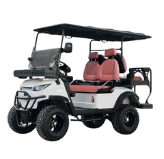 Pre-Owned Green Rider Lifted Electric Golf Cart  on a white background