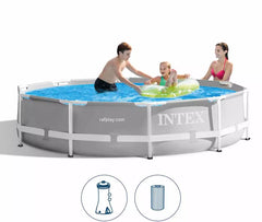 Prism Frame Above Ground Pool Round Intex With Filter Pump