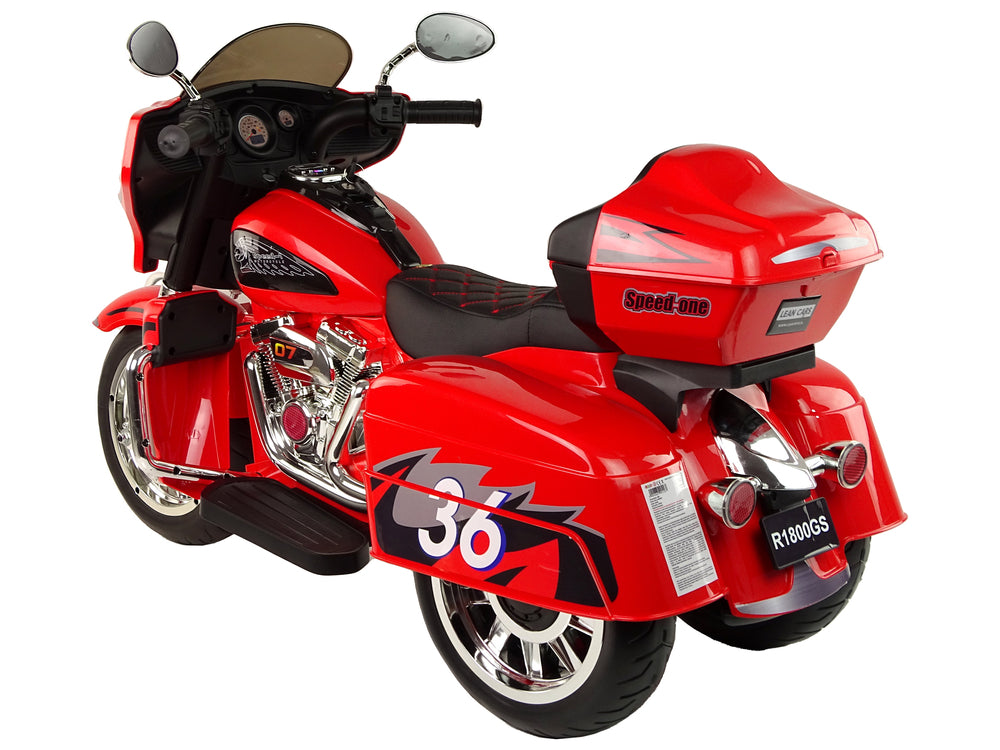 Red Stormer Electric Police MotorTrike for kids