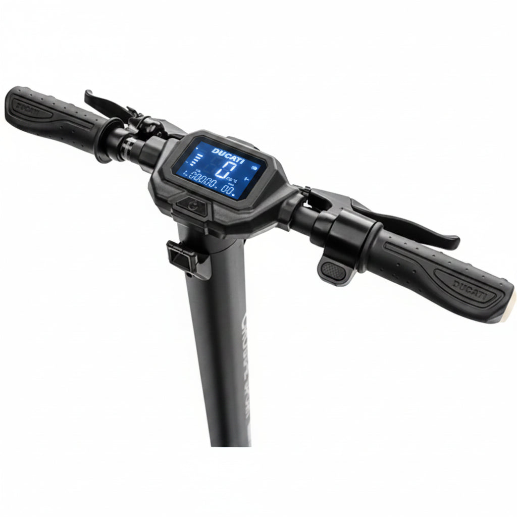 Ducati Electric Scooter on Digital Meter and Handlebar
