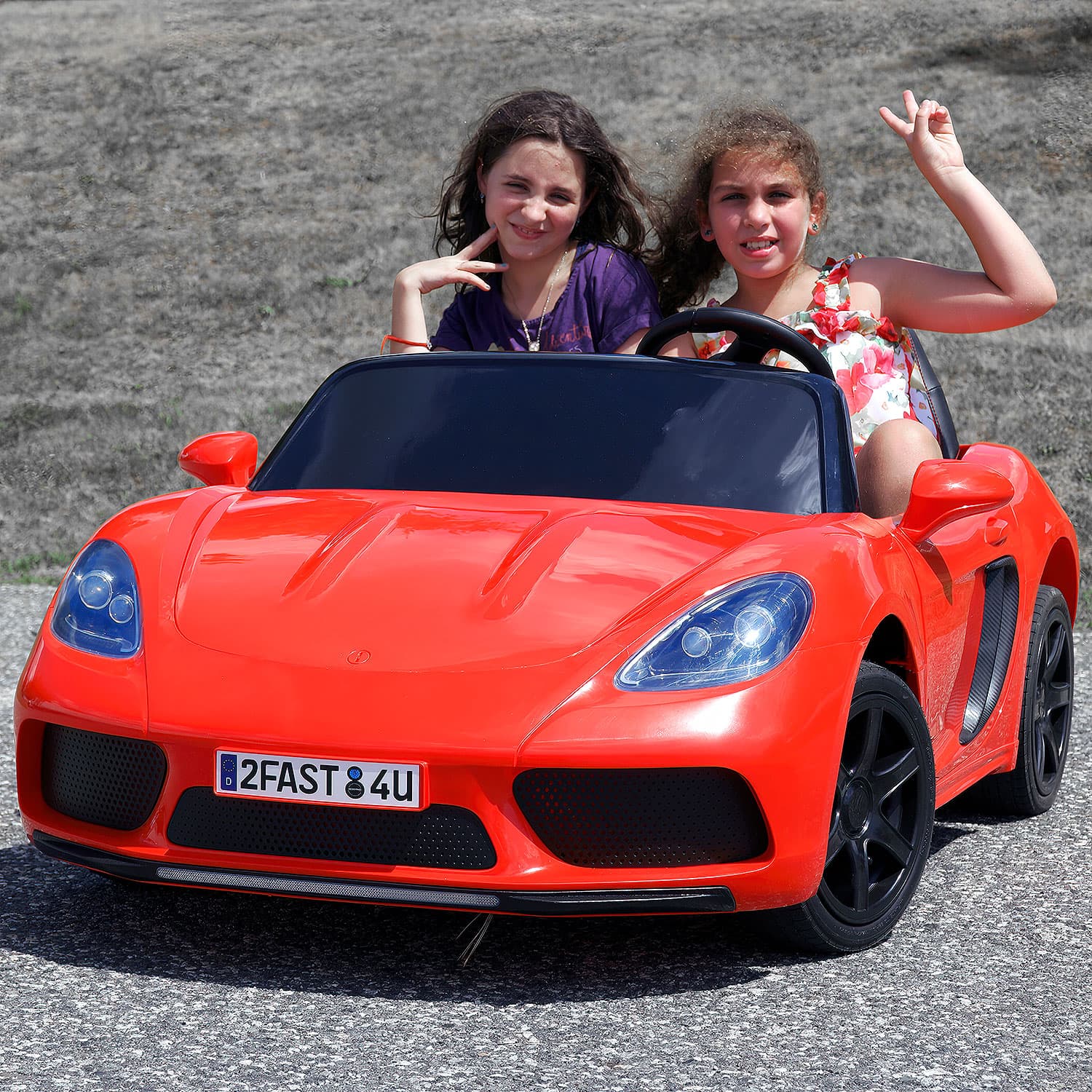 Megastar Kids XXL 24V Electric Ride-on Licensed Porsche with RC 2 seats