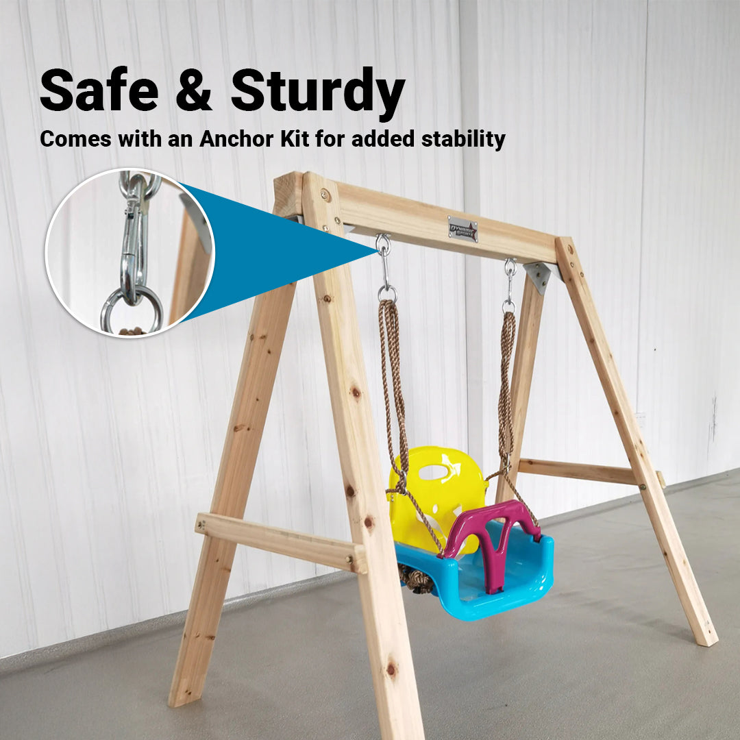 Megastar's Dynamic Sports Growing Giraffe Wooden Swing Set