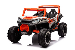 Megastar Ride on 12V Midnight Ranger Electric Ride On XL Suv 4x4 with  RC For Big Kids-Orange