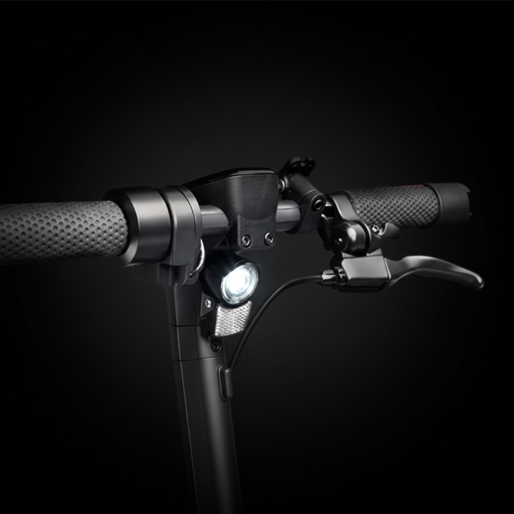 Close-up of motorcycle handlebar with grips and controls