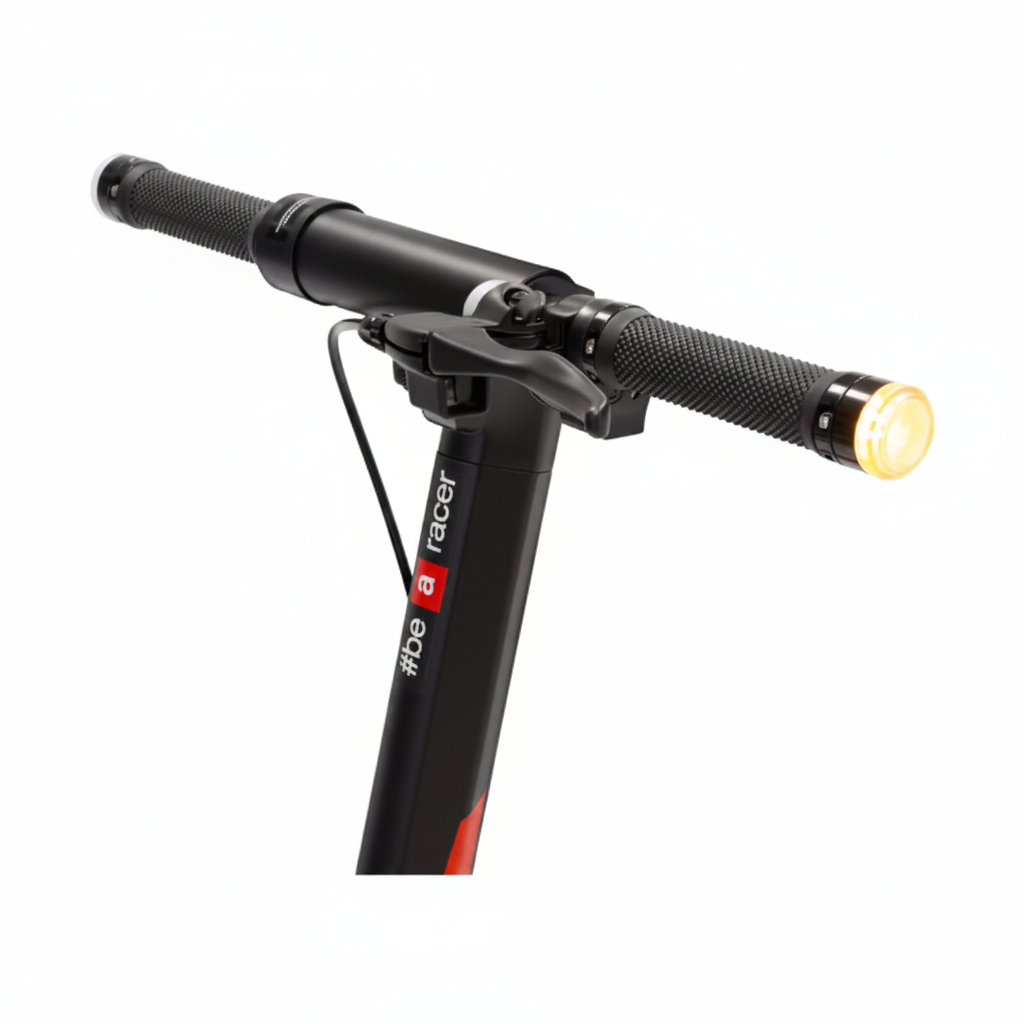 Close-up of an e-scooter handlebar