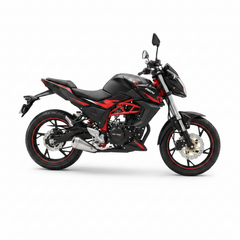 Side View of Black red Xeron SS 150cc Single Cylinder 4 Stroke 5 Speed Manual motorcycle Bike for Adults