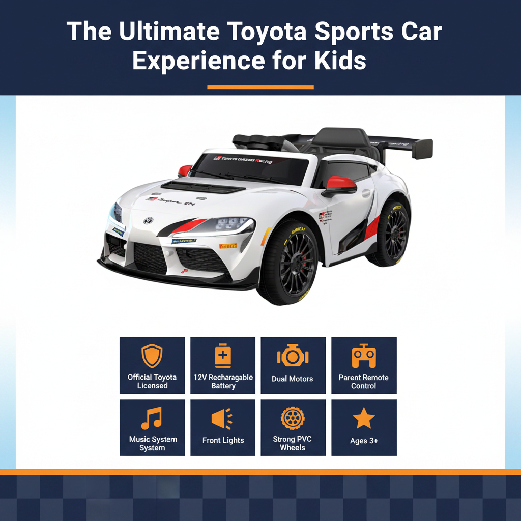 A white Toyota licensed 2motor with Eva leather black seats