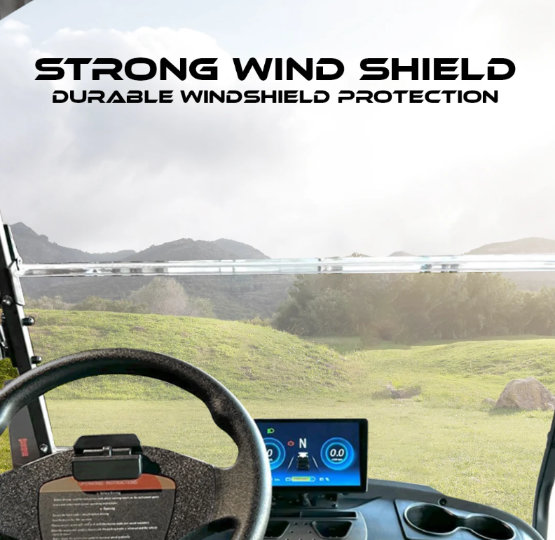 Pre-Owned Green Rider Lifted Electric Golf Cart  strong windsheild