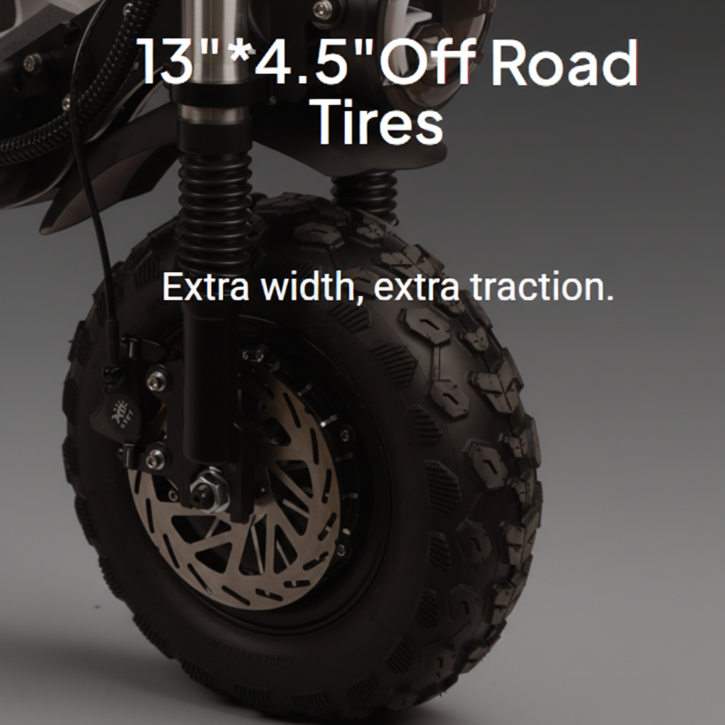 Off-road tyre with extra width and traction