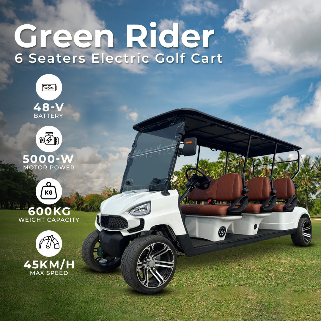 Green Rider Electric Golf Cart Golf Buggy 6 Seater by Mega wheels