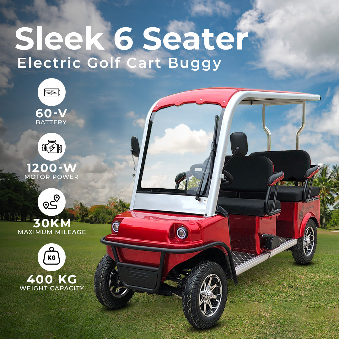Megawheels 6 Seater Electric Golf Car Buggy Red