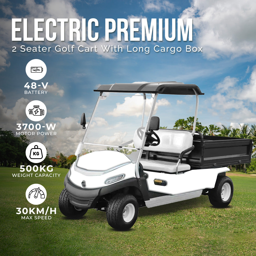 Megawheels Electric Premium Golf Cart 2 Seater With Long Cargo Box for Sightseeing