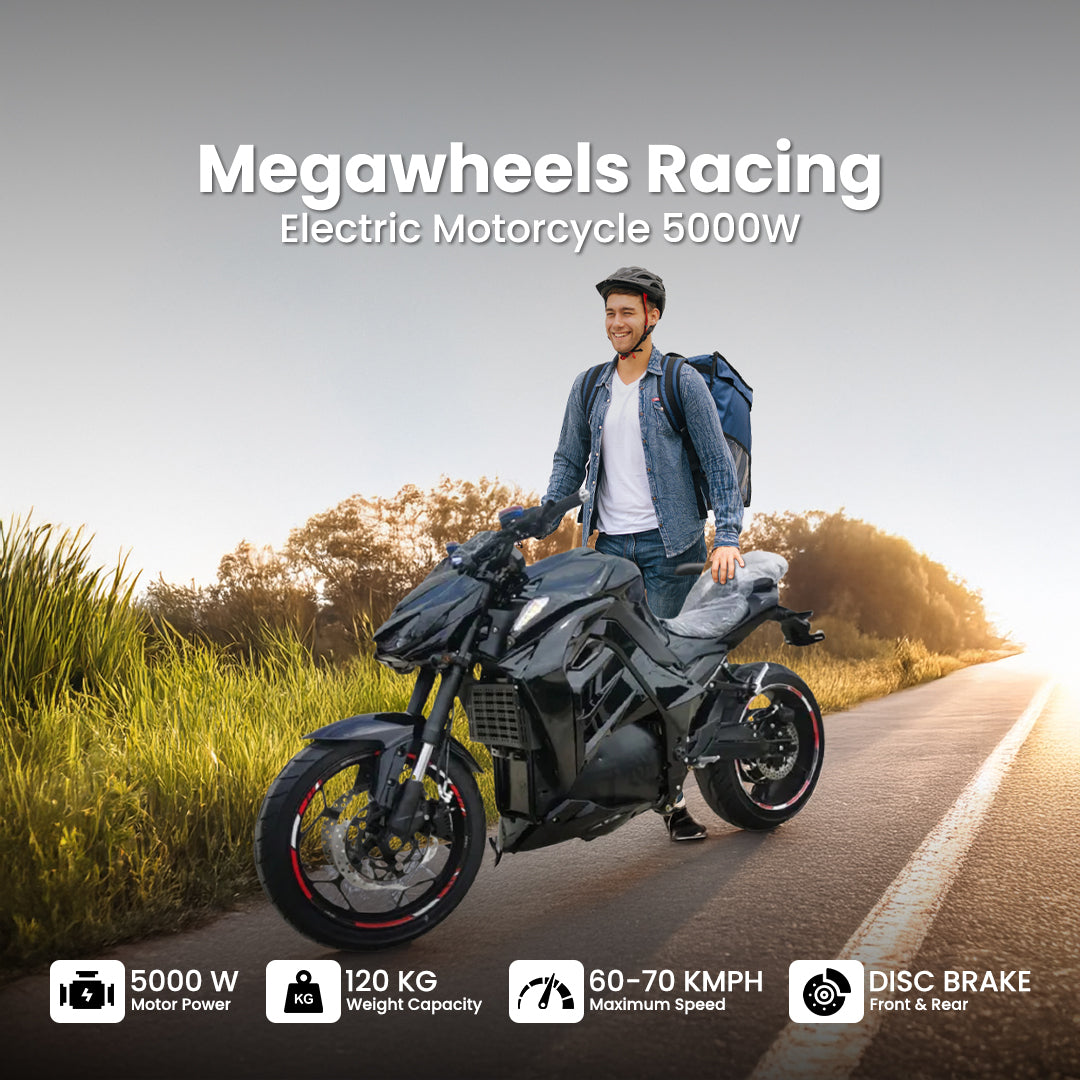 Megawheels Racing Electric Motorcycle Electric Scooter 5000W With 72V Lithium Battery