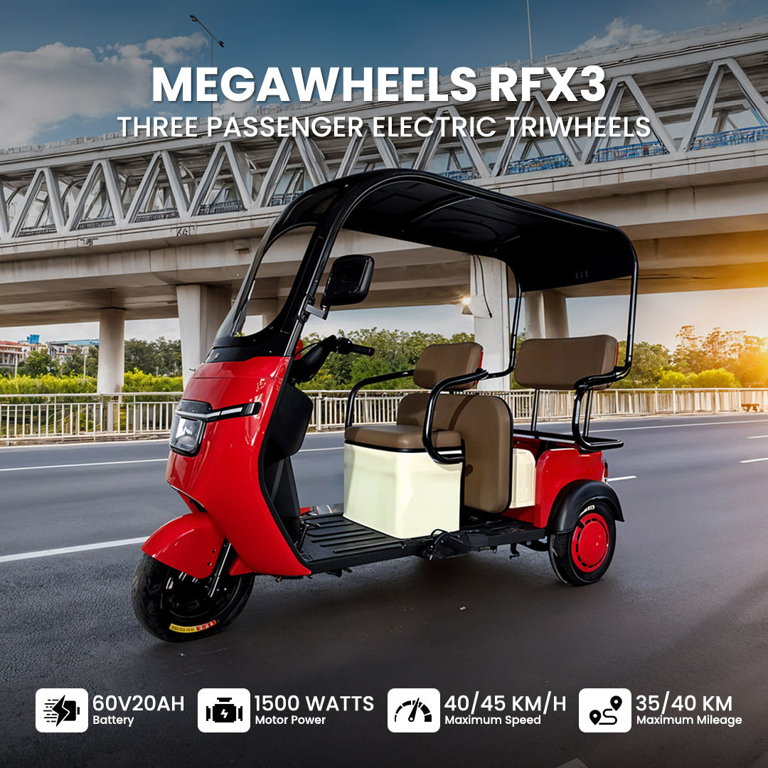 Megawheels Urbanroof 60V Electric Tricycle for 3 Passengers Series 2