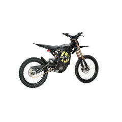 Black electric Cross bike with yellow accents 