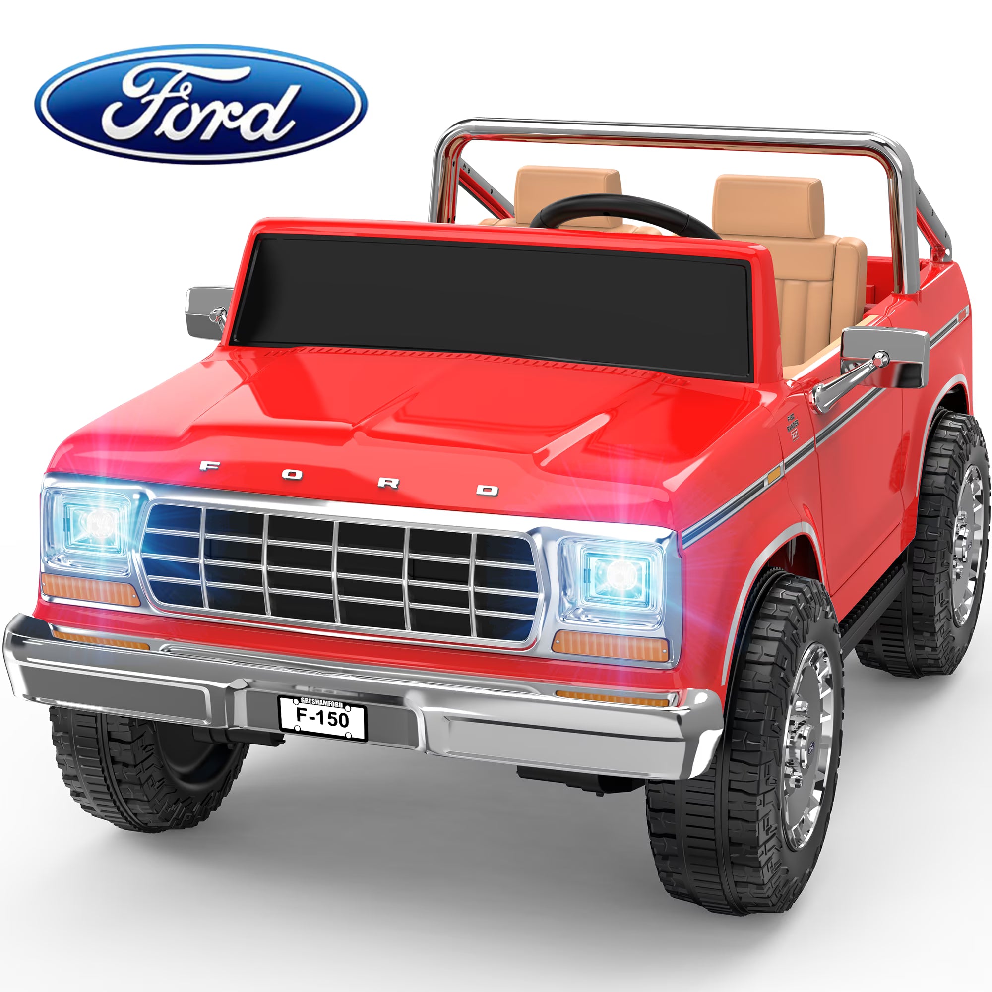 Red Ford toy car with Leather Seat