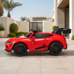 A red Megastar Toyota Junior GT4 Kids Electric Ride On Car With Remote Control