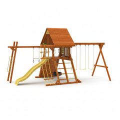 Kiddoro Discovery Den Monkey Bars with 3 Swing Set 