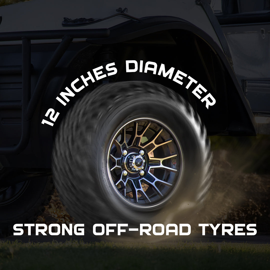 Off-road tire with '12 inches diameter