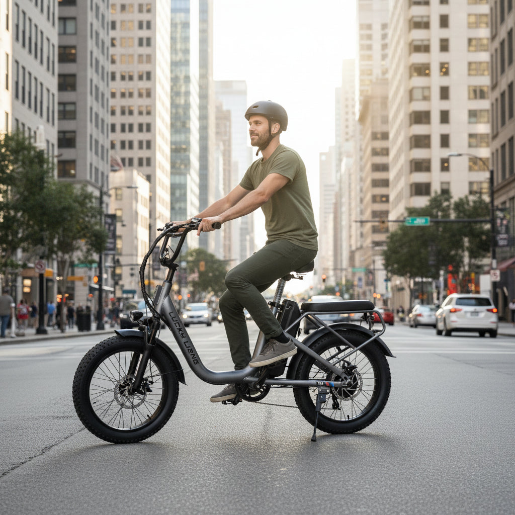 A person rBlack U03 Electric Bike 750W Motor 48V Battery 