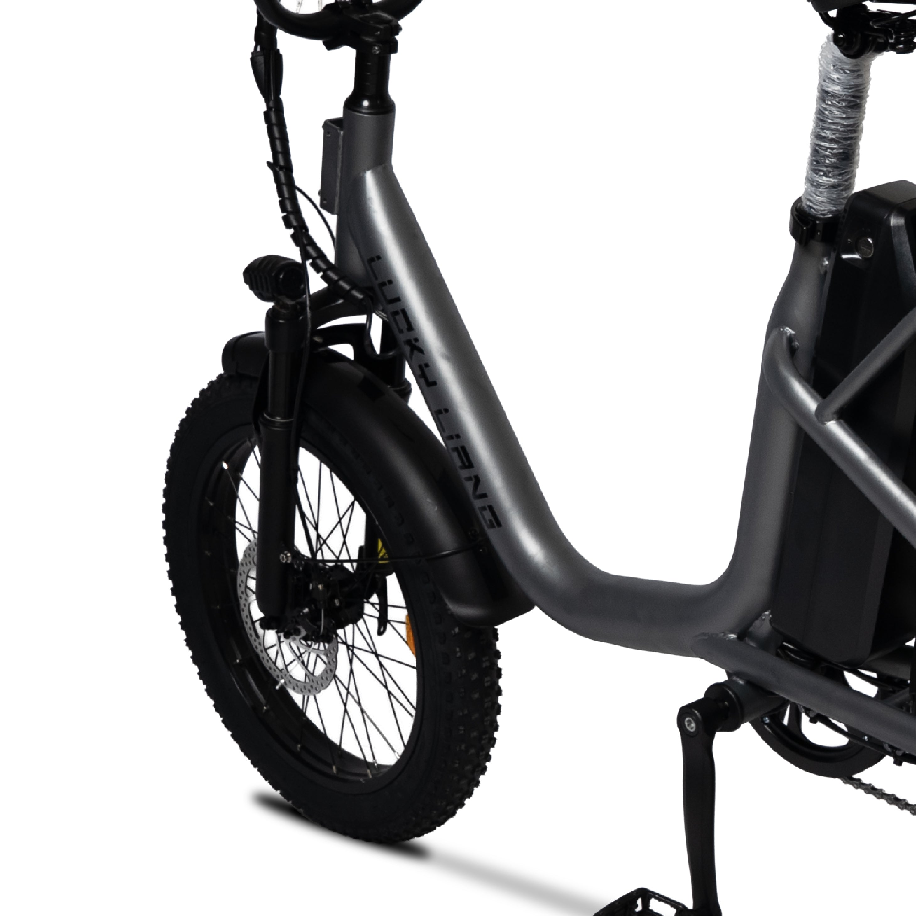 Side View of Gray electric bike