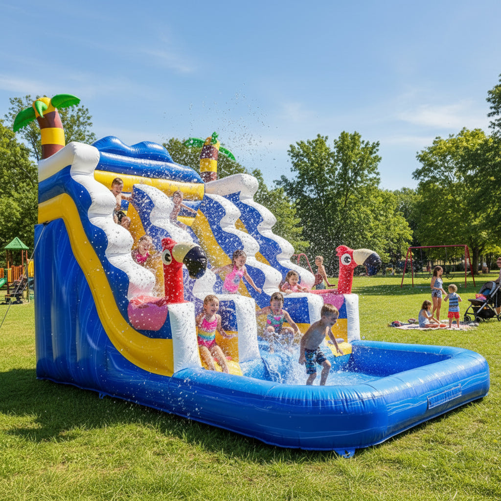 Kids Play Megastar Tropical Flamingo Jumping House Water Slide
