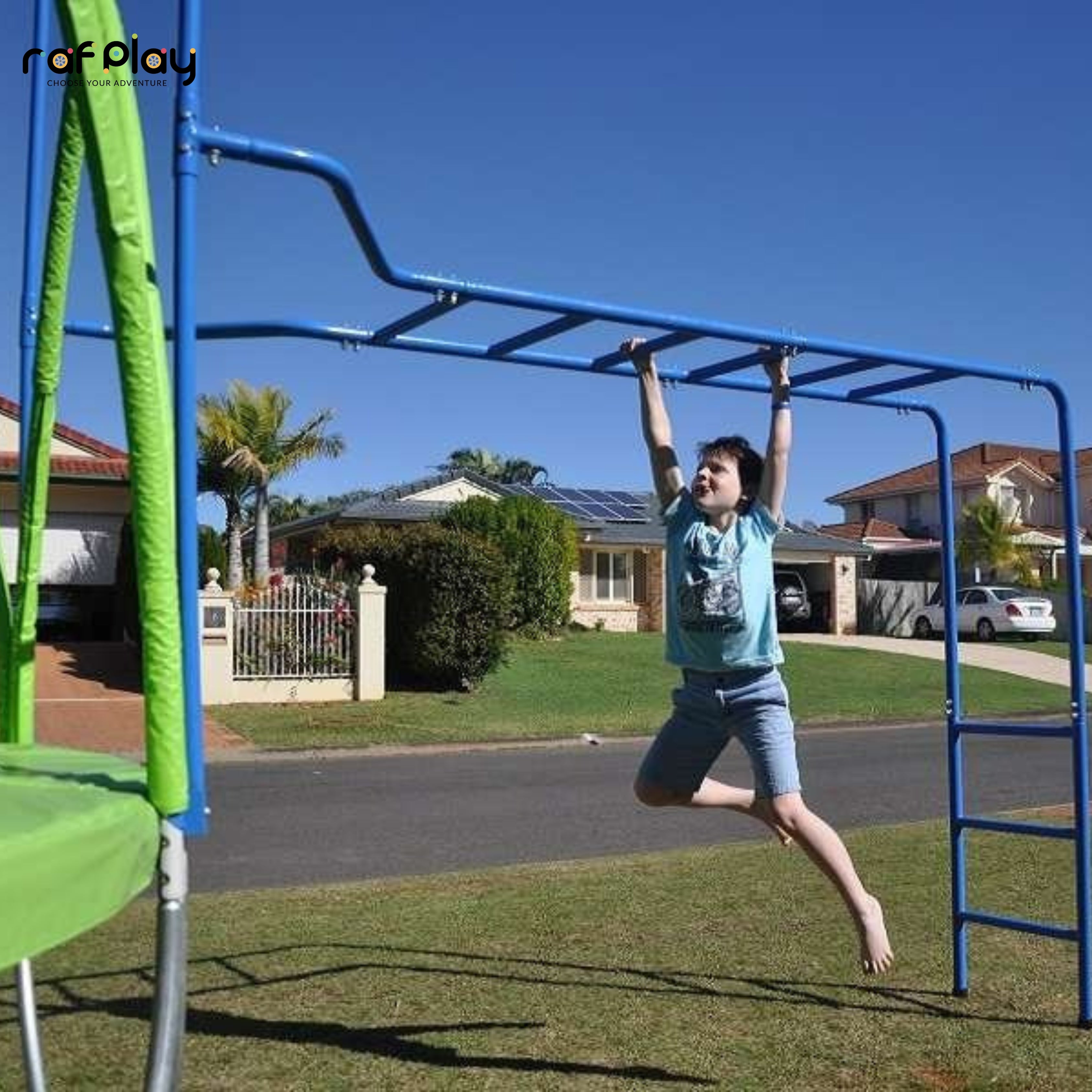 Megastar Monkey Bar Attach with TSports Premium Garden Trampoline