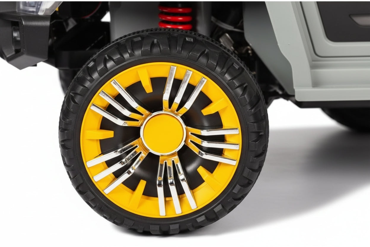 Close-up of a Kids car wheel 